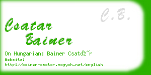 csatar bainer business card